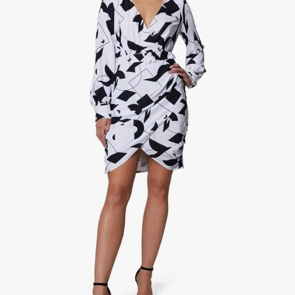 Laundry by Shelli Segal Long Sleeve V-Neck Mini Dress – Size 12